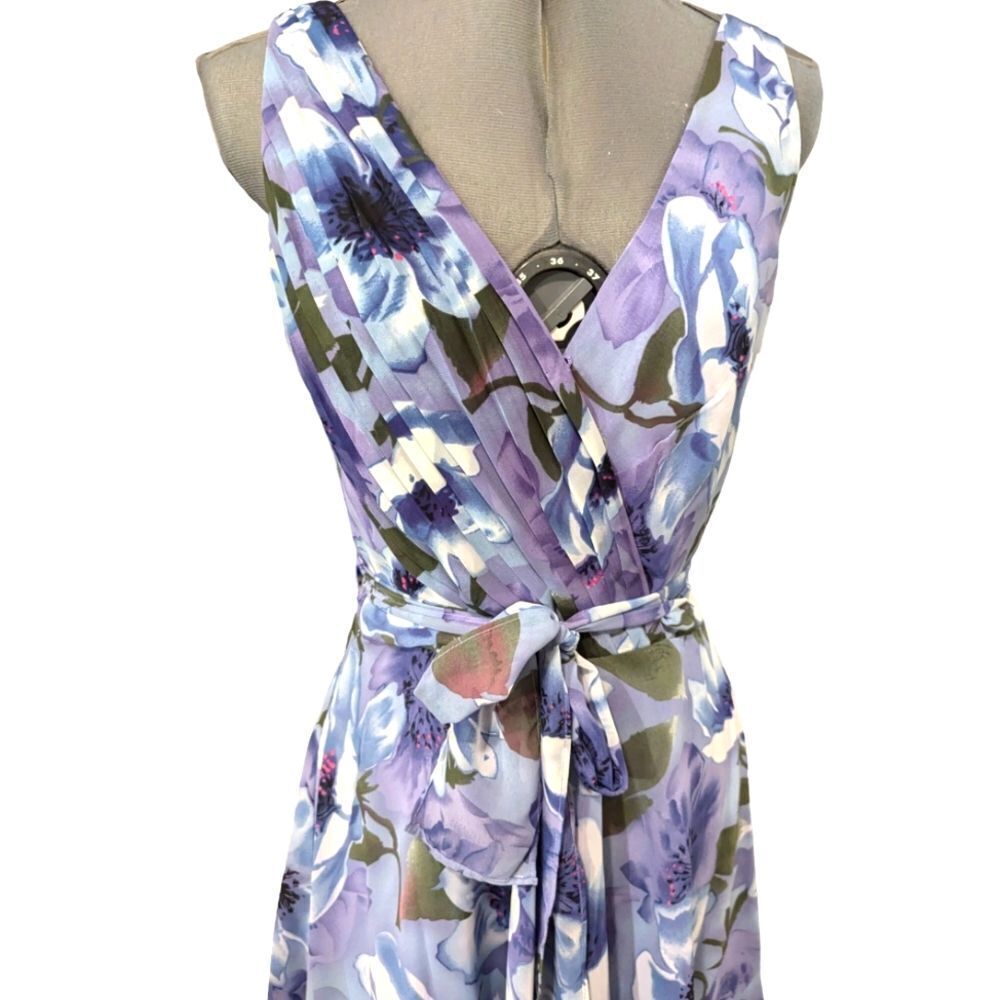 women's vintage David‎ Warren Beautiful purple floral dress